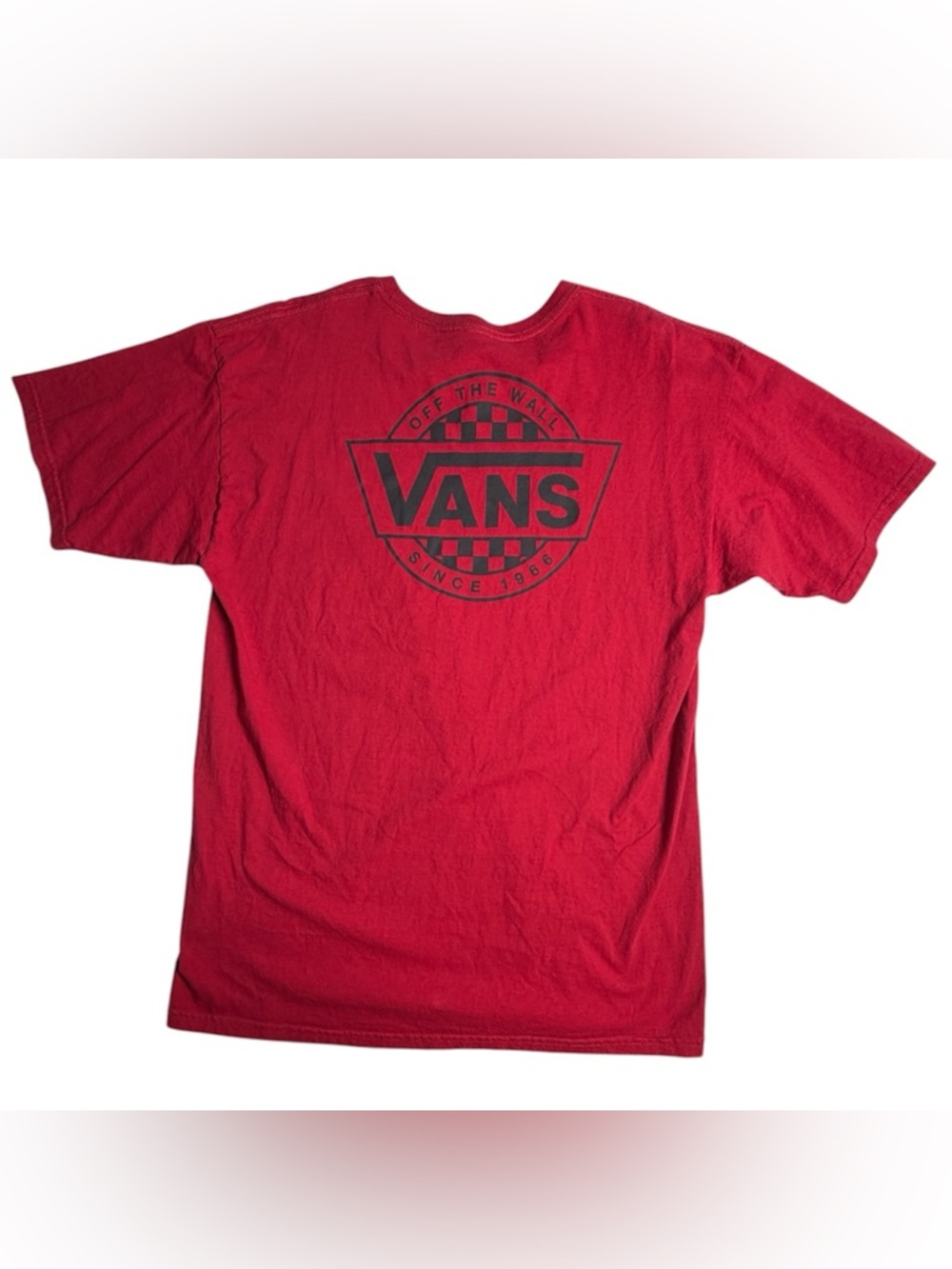 Vans Mens Red "Off The Wall" Logo T-Shirt Size Large Skateboard Tee